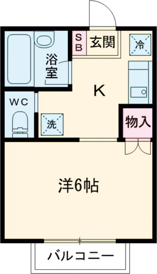 MYパレスⅢ(1K/1階)の間取り写真