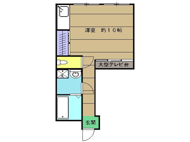 ヒルズ隆昌(ワンルーム/3階)の間取り写真