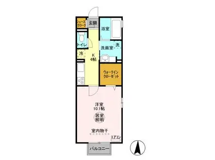 ファインパレスSUWAⅡ(1K/2階)の間取り写真