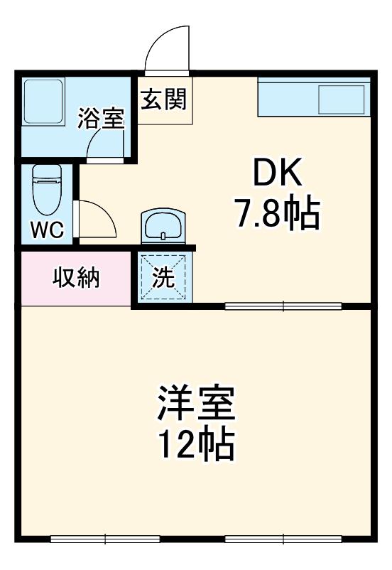 スズキハイツB棟(1DK/1階)の間取り写真