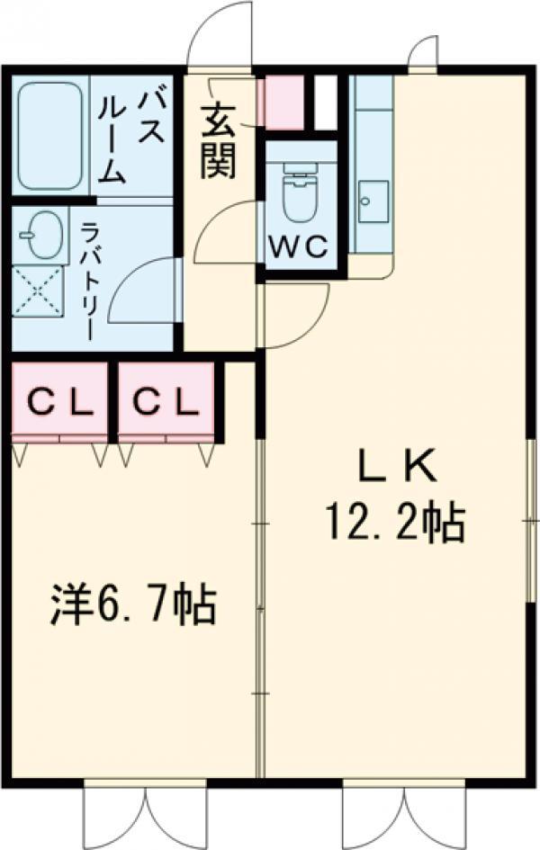 LAPIS東小金井Ⅰ(1LDK/4階)の間取り写真