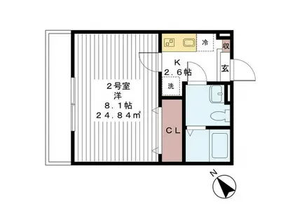 AJ千葉(1K/3階)の間取り写真