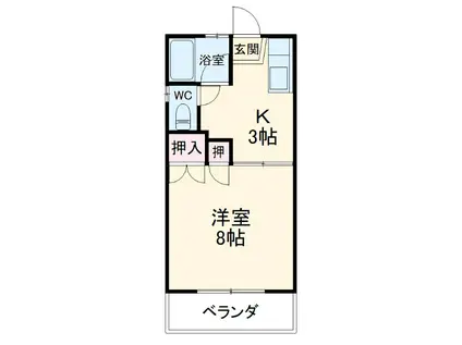 MAKANA(1K/2階)の間取り写真