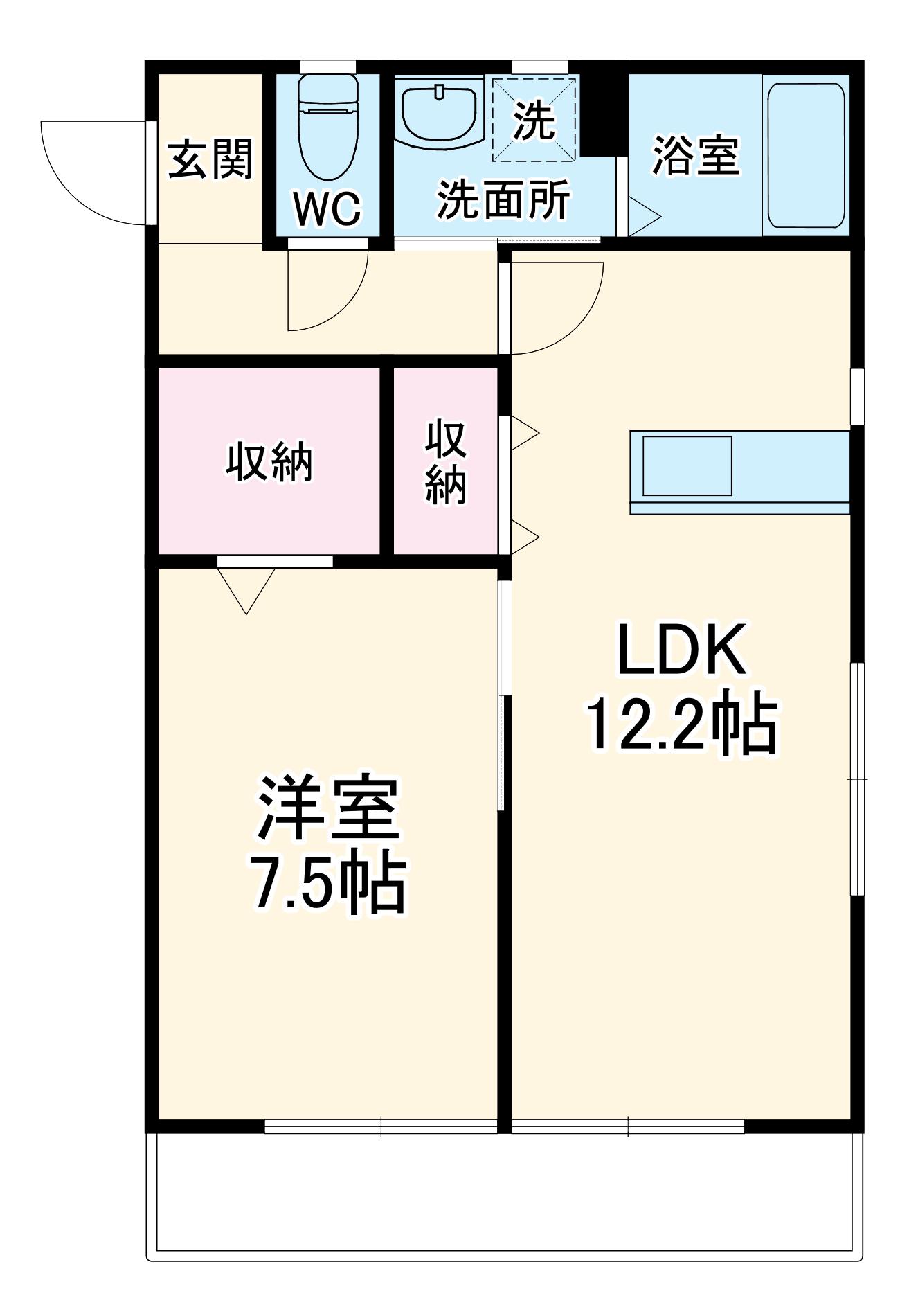 エルプラス ビューノ(1LDK/2階)の間取り写真