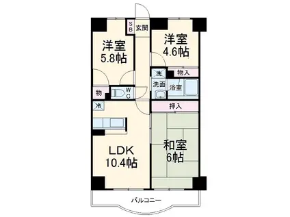 ルミエール3番館(3LDK/3階)の間取り写真