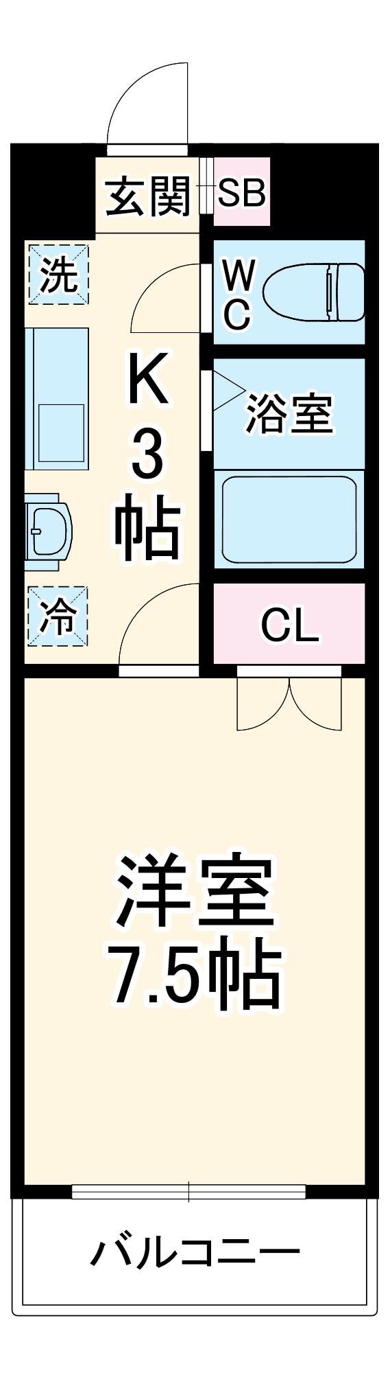 クオリティライフ優(1K/3階)の間取り写真