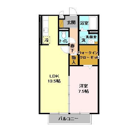 グリーンコート貝塚3号館(1LDK/1階)の間取り写真