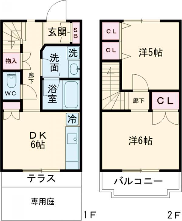River Terrace(2DK)の間取り写真