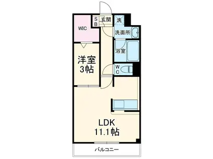 マルベリー千葉寺(1LDK/3階)の間取り写真