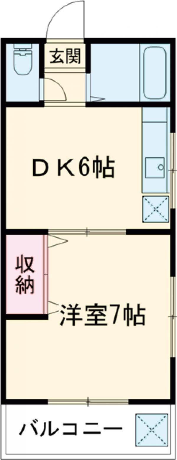 ミズノハウス(1DK/1階)の間取り写真