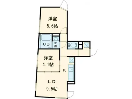 EXAM高円寺南Ⅱ(2LDK/3階)の間取り写真