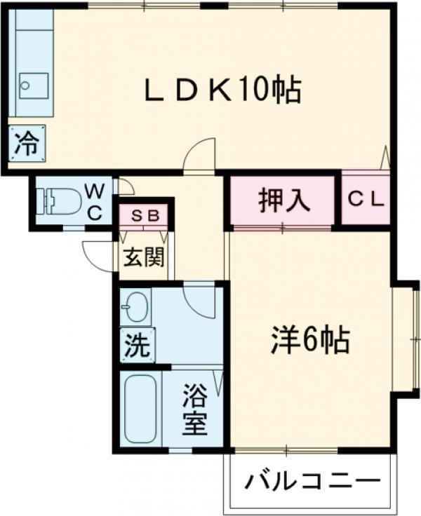カサヴィレッジB(1LDK/1階)の間取り写真