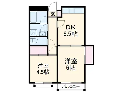 K&Aハイツ(2DK/1階)の間取り写真