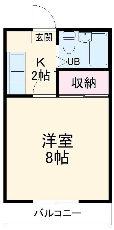 MAKANAⅡ(1K/2階)の間取り写真