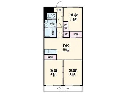 SRマンション(3DK/3階)の間取り写真