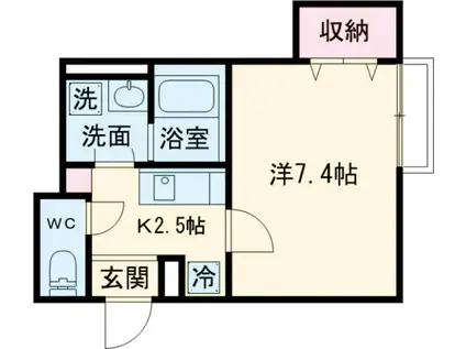 ディアコート(1K/1階)の間取り写真