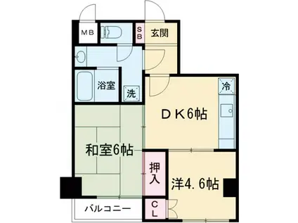 TOP HILL(2DK/3階)の間取り写真