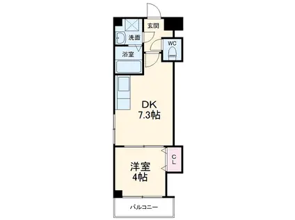 グランフェリオ本町(1DK/5階)の間取り写真