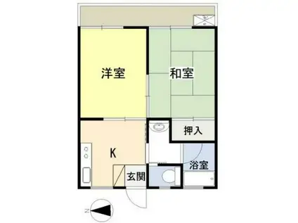 リバーハイツ前川(2DK/1階)の間取り写真