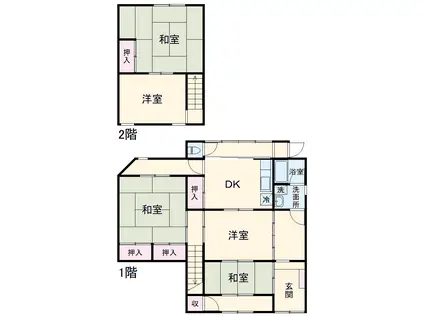 東海道本線 島田駅(静岡) 徒歩22分 2階建 築53年(5SDK)の間取り写真