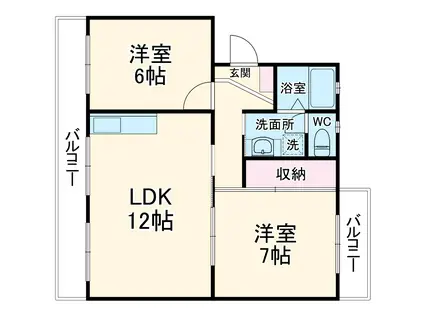 GLANZ(2LDK/3階)の間取り写真