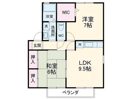 スプランドールB(2SLDK/1階)の間取り写真