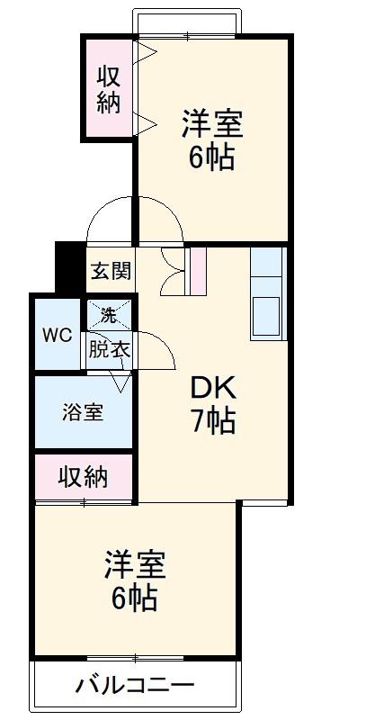 グリーンピア南浦和(2DK/2階)の間取り写真