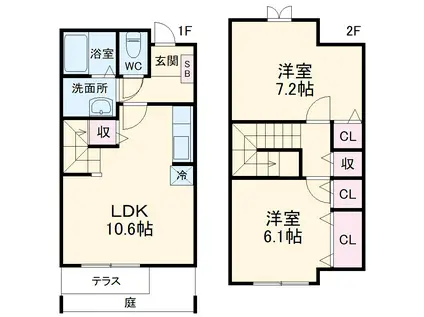 ブルーラグーン(2LDK)の間取り写真