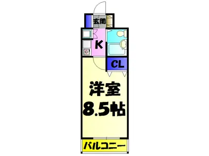 ジェネピア東千葉(1K/4階)の間取り写真