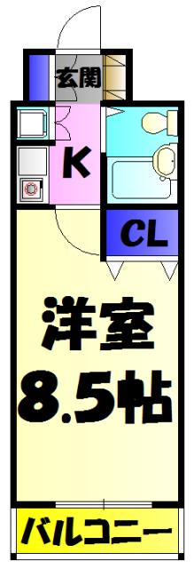 ジェネピア東千葉(1K/4階)の間取り写真