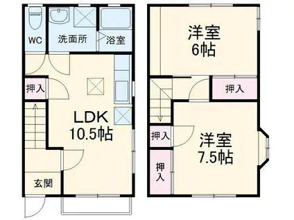 テラスハウス袴田(2LDK)の間取り写真