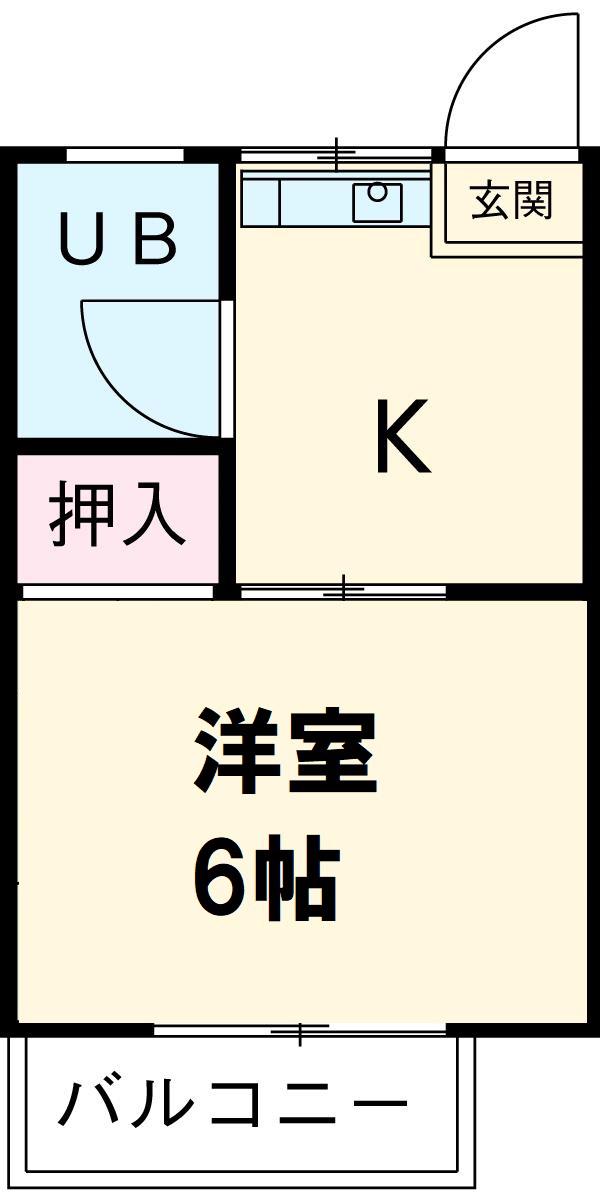 カーサTIKI幕張(1K/2階)の間取り写真