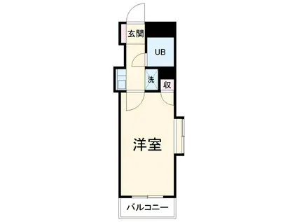 サニーサイド武蔵浦和(1K/3階)の間取り写真