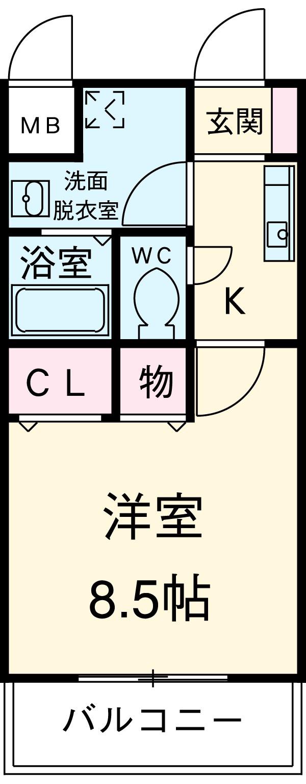 東海道本線 掛川駅 徒歩32分 4階建 築22年(1K/1階)の間取り写真