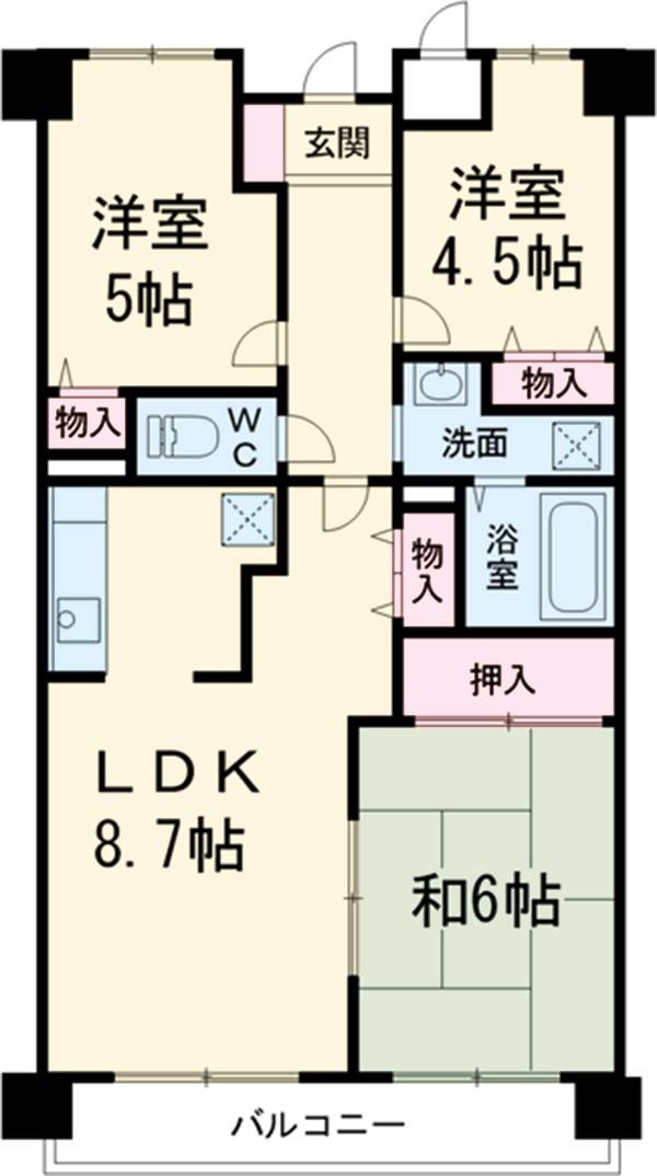 ビエラコート武蔵浦和(3LDK/3階)の間取り写真