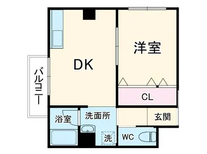 リ・ポーズ21(1DK/6階)の間取り写真