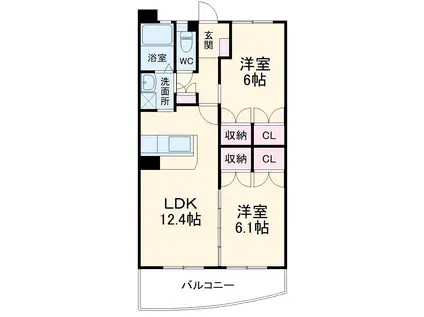 HOMESすばる(2LDK/3階)の間取り写真