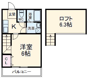 VILLETTA ノース(1K/1階)の間取り写真