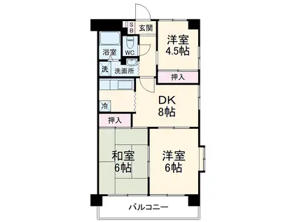 TS GARDEN蕨Ⅱ(3DK/5階)の間取り写真