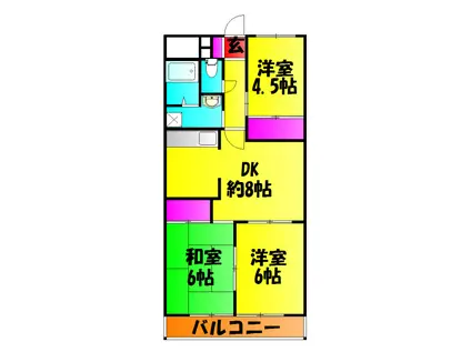 TS GARDEN蕨Ⅱ(3DK/5階)の間取り写真