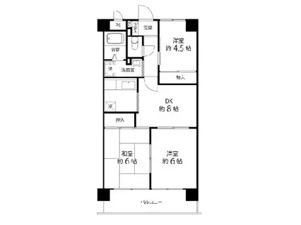TS GARDEN蕨Ⅱ(3DK/5階)の間取り写真