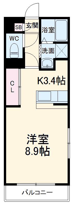 エトワール(1K/3階)の間取り写真
