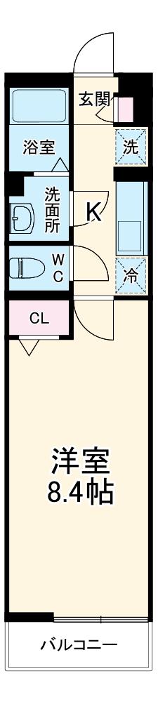 リブリ・TRIPOLIS Ⅲ(1K/2階)の間取り写真