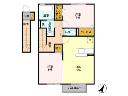 ルミナス(2LDK/2階)の間取り写真