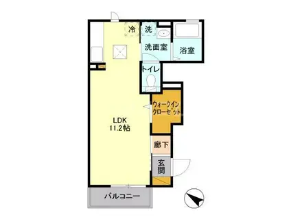 CASA瀬又(ワンルーム/1階)の間取り写真