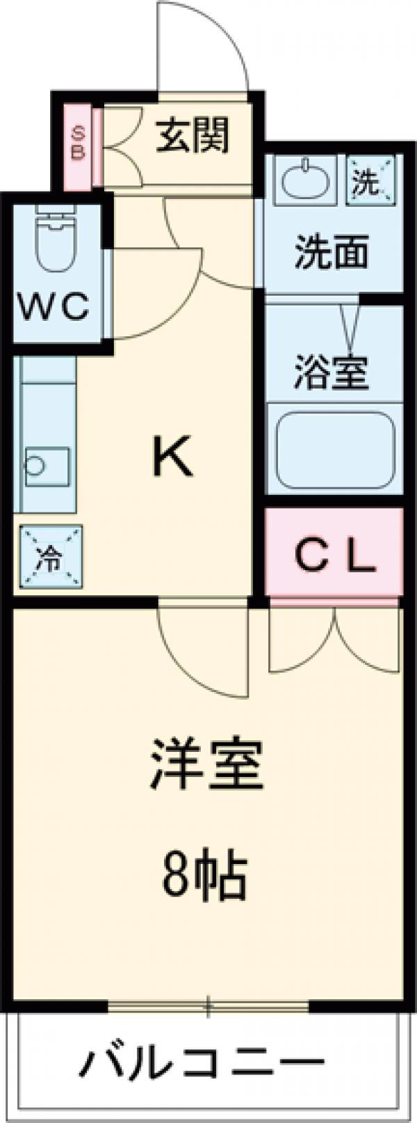 フェリシティMINOWA(1K/2階)の間取り写真