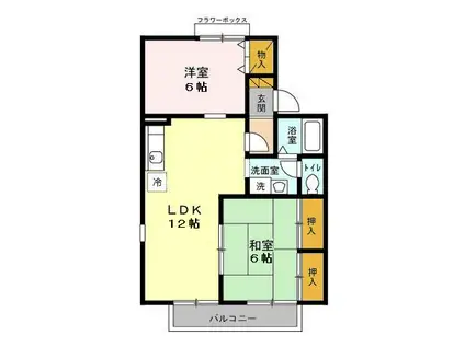 セジュール茂原公園(2LDK/1階)の間取り写真