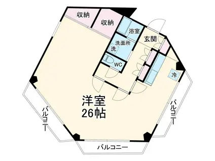 クリスタルスクエアINOHANA(1LDK/6階)の間取り写真