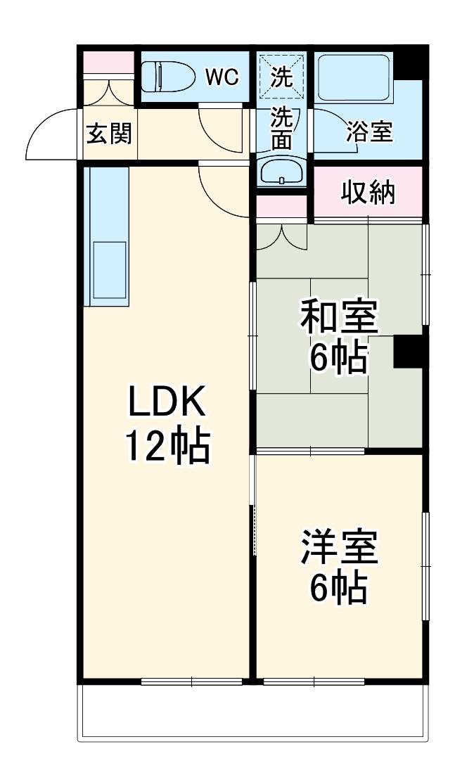 セントラルパーク(2LDK/2階)の間取り写真