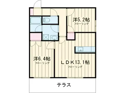 荻窪ハウス(2LDK/1階)の間取り写真